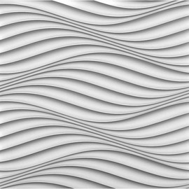 À LA MAISON CEILINGS WD-SWP-PW-6 Wind Seamless 3D Wall Panels, White, 24 Sq Ft