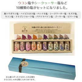 Salt Salt, Petite Bottle Salt, 0.2 oz (5 g) x 10 Bottles x 1 Box, Shima Sakaya Shima Pepper Turmeric Peppercorns, Piceral, 10 Flavor Salt, Souvenir