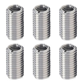 Pack of 6 Threaded Insert, Threaded Sleeve M8 to M6 15 mm, Stainless Steel Screw Nut, Thread Reducing Nut Thread Screw Sleeve Bolt Conversion Nuts Thread Repair Screw Reducing Adapter Insert
