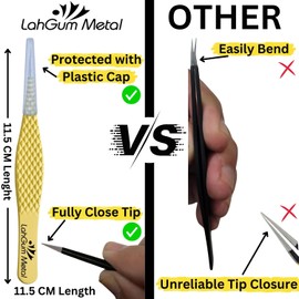 Super Sharp Pointed Tweezers Precision Splinter Removal, Ultra Plucking Fine Pointy Eyebrow Tweezers for Women & Men Facial Hair Chin Removal