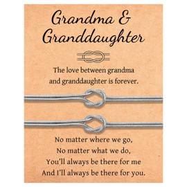EYQV Grandma Granddaughter Gifts, Infinity Knot Bracelets Grandma Granddaughter Bracelets, Sweet Gifts for Grandma Granddaughter, Birthday Christmas Gifts Mothers Day Gifts for Grandma
