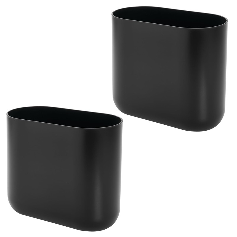 iDesign Small Slim Plastic Bathroom Trash Can, Garbage Can for