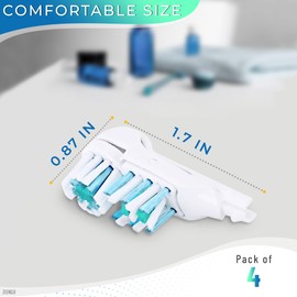 4 Pcs Tooth Brush Heads with Soft Bristles | Compatible with Oral-B 3733 4732 4734 Models – Dual Cleaning Action, Snap-On Design for Daily Oral Care & Gentle Cleaning