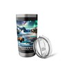 Yellowstone National Park Bison Aurora Borealis Souvenir Stainless Steel Insulated