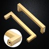 Redunest Cabinet Pulls Gold Cabinet Handles Square Drawer Pulls, 2