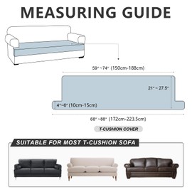 ANARACHON Leather Look Couch Cushion Covers Sofa Seat Slipcovers Sets Couches Furniture Protector for Sectional Armchair Loveseat Pets Kids Stretch Spandex Fabric (1 Cushion Sofa, Chocolate)