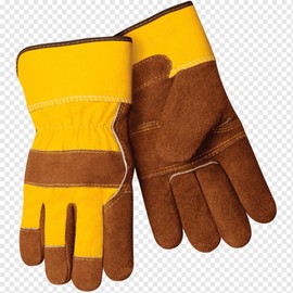 3 Pairs Multi-Purpose Gardening Work Gloves, Cold Resistant. Double-Layer Latex Rubber for Extra Grip & Protection. Water & Dirt Proof. Unisex, Adult. Stretchy Comfort (Leather & Fabric Combination)