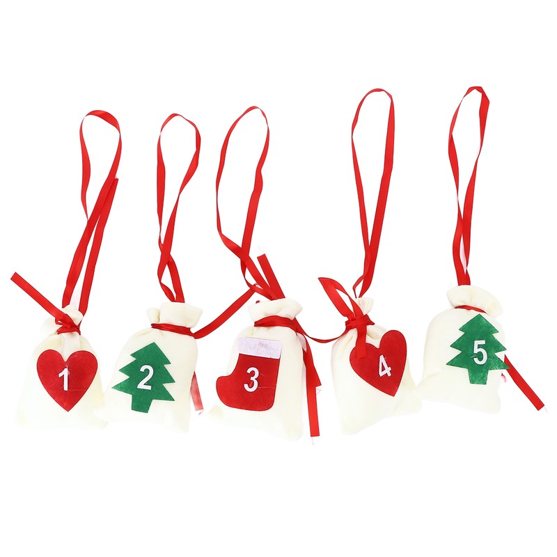 Christmas Advent Calendar Bags 31 Days Hanging Countdown Felt Gift