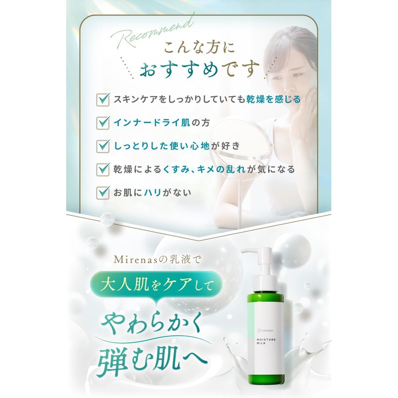 Milenus Milky Lotion, Unscented, Dry Skin, Highly Moisturizing, Inner Dry,