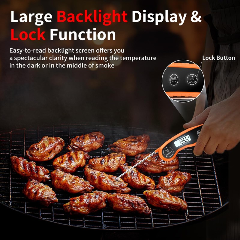 DOQAUS Digital Meat Thermometer, Instant Read Food Thermometer for Cooking,