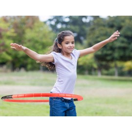 BOHS Kids Fitness Hoop - Weight & Size Adjustable- Body Building Plastic Children Gymnastics Toys- Diameter 26.5 Inches,Red