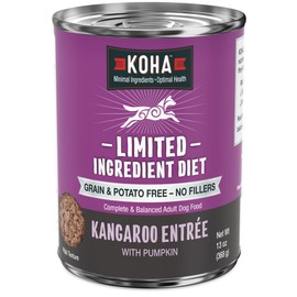 KOHA Limited Ingredient Diet Kangaroo Entrée for Dogs - Grain Free Wet Dog Food with No Fillers - Sesnsitive Stomach Kangaroo Dog Food - 13 oz Pack of 12