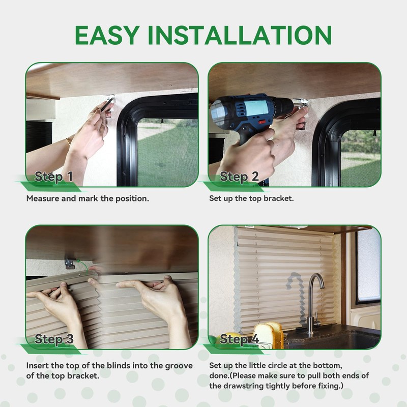 RVINGPRO RV Blinds for Camper Windows, Camper Replacement Blinds, Privacy