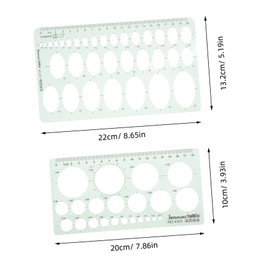 STOBOK 2pcs Geometric Ruler Ellipse Template Circle Stencil Stencils for Painting DIY Craft Template Drawing Mold