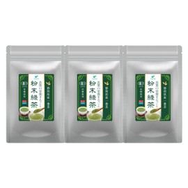 Organic Grown, Organic, No Pesticides, No Chemical Fertilizers, Powder Green Tea, Made in Shizuoka Prefecture, Uses Ichiban Tea, Matcha, Whole Nutrition of Loose Leaf Green Tea, 150 Cups of Hot Water, 2.6 oz (75 g), 3 Bags