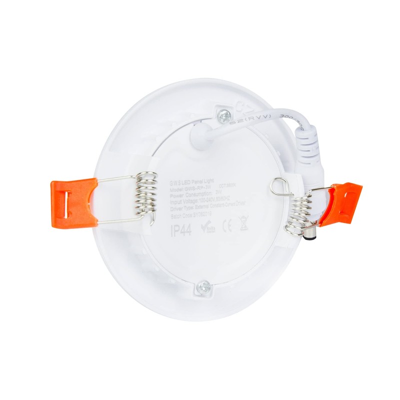 G.W.S® 3W Ultra Thin Dimmable Round Circle LED Recessed Flat