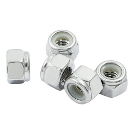 LifCratms 30 Pcs 1/4-20 Nylon Insert Hex Locknuts 304 Stainless Steel Lock Nuts, Hex Drive, Full Thread Hardware Nuts for Mechanical Equipment & Construction Repair (Sliver)