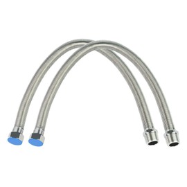 18Inch Flexible Stainless Steel Corrugated Water Heater Connector,3/4" FIP Swivel x 3/4" MIP Rigid,Flexible Water Heater Hose,304 Stainless Steel Pipe and Nuts(1 Pcs)