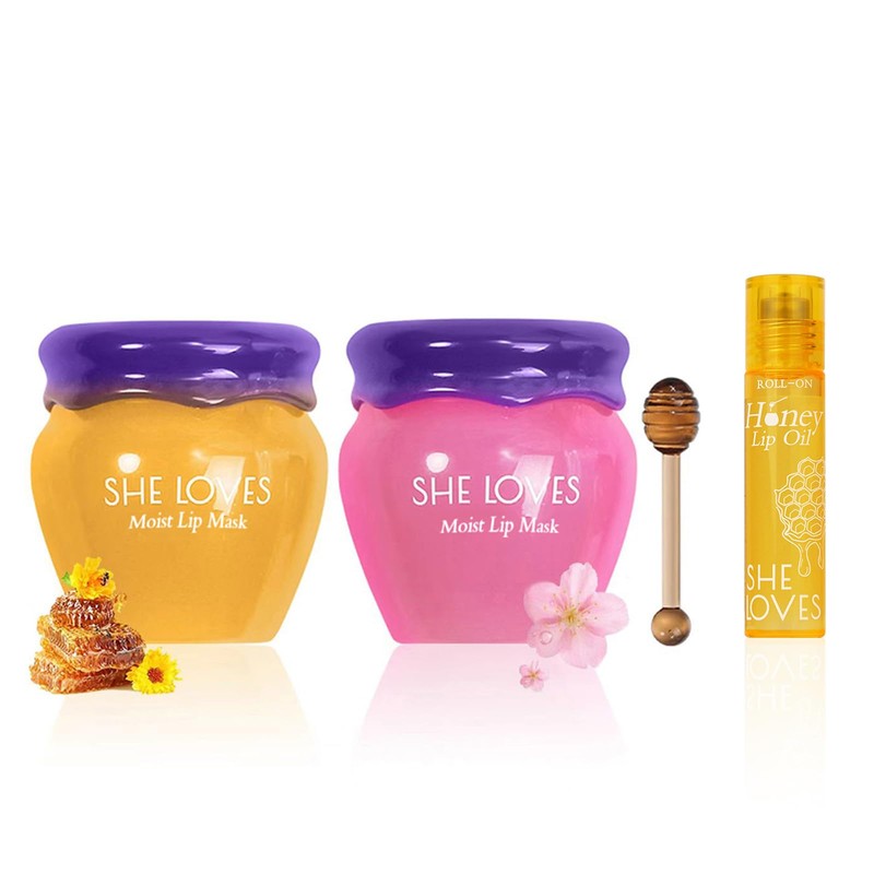2 mascarillas de labios durante la noche, HoneySakura para el