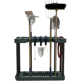 Garden Tool Organizer – Portable Rolling Utility Rack with Wheels Holds 40 Yard Tools and Broom Holder – Garage Organizers and Storage by Stalwart