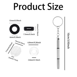 Eyeglass Repair Kit with 6Pcs Silicone Hinge Rings, 2Pcs Screwdrivers, 6Pcs Transparent and 6pcs Black Temple Grips Retainers - Hinge Tighteners for Loose Glasses Frame