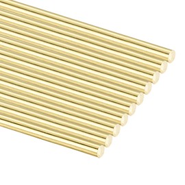 uxcell 10Pcs H65 Brass Round Rods, 1.2mm OD x 300mm Length Solid Stock Lathe Bar, Welding Rod for Knife Handle Pins, DIY Craft Model Plane Car, Drift Punches Shaft Machining