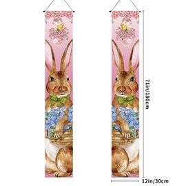 Happy Easter Decorations Easter Bunny Font Porch Weclome Sign Easter Rabbit Banner Religious Jesus Easter Decoration and Supplies for Home Party