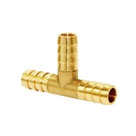 Joywayus 3/8" Hose Barb Tee 3 Way Union Fitting Intersection/Split Brass Water/Fuel/Air