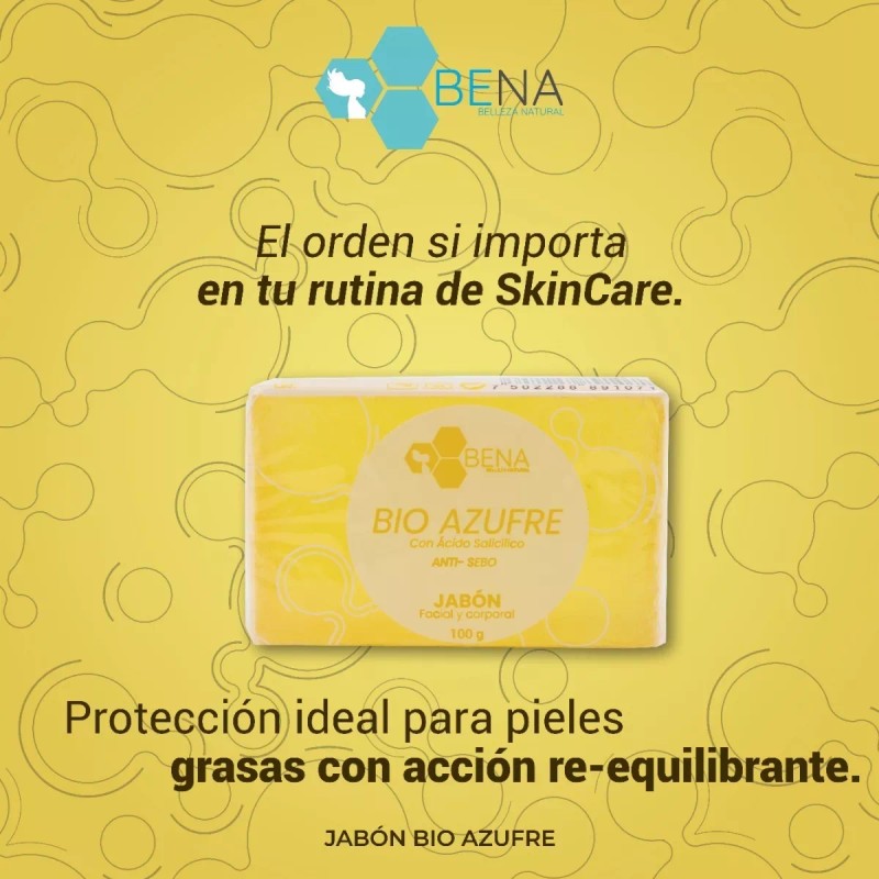 Bena Belleza Natural Jabon Artesanal Bioazufre Glicerina Antiacne Piel Grasa