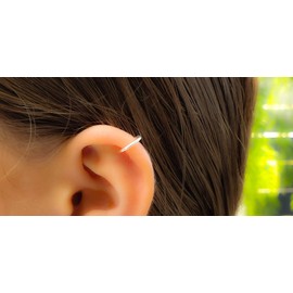 Silver Helix Hoop - Handmade 8mm Hoop - Hypoallergenic 18 Guage 925 Sterling Silver Cartilage Earring - Comfortable Silver Piercing Hoop