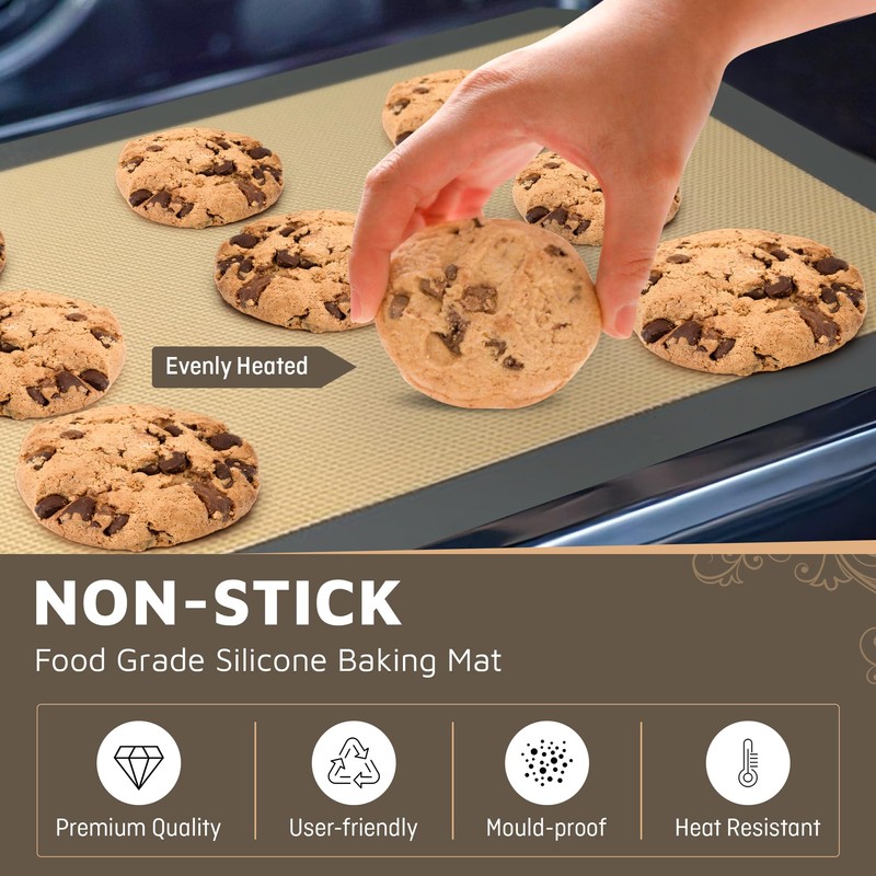 4 Pack Silicone Baking Mat Nonstick 2 Half and 2