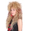 FantaLook Women Long Curly 80s Blonde with Reddish Brown Cosplay