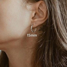 Dochais Gold Hoop Earrings for Women 14K Real Gold Plated Hoop with 925 Sterling Silver Post, Alloy Steel, No Gemstone