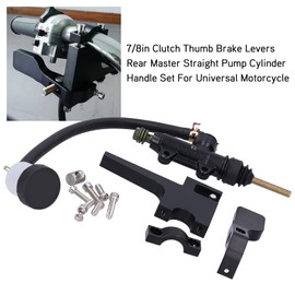 Brake Master Cylinder, KIMISS 7/8 Inch Motorcycle Clutch Thumb Brake Lever Rear Master Pump Cylinder Handle Kit Aluminum Alloy