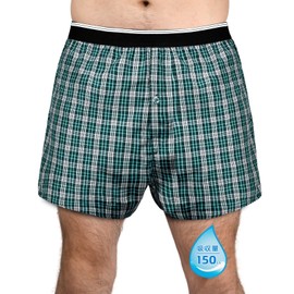 TIICHOO Urinary Leak Pants, Men's, Incontinence Pants, Trunks, Open Front, Absorbent Shorts, Absorption Amount, 5.9 fl oz (150 cc), 1 Piece (L, 1 Green)