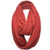 Plain 50% Cotton Blend Jersey Snood Scarf, Red