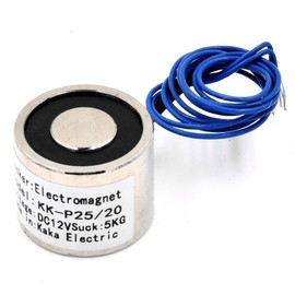 CC, 12 V, 50 N, 12 lb/5 kg, imán eléctrico redondo, electroimán, electroimán, 25 x 20 mm