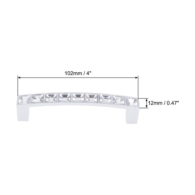 uxcell Cabinet Pulls Drawer Handles 96mm Hole Centers Alloy Crystal