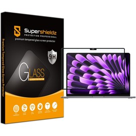 Supershieldz Designed for MacBook Air 15 inch (M3/M2 Chip, 2024/2023 Released) Tempered Glass Screen Protector, 0.33mm Anti Scratch, Bubble Free