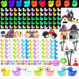 CHAKANLX 200 Pieces Fairy Garden Accessories, Mini Resin Duck,Fairy Garden Kit, Fairy Garden Animals, Miniature Figurines, Micro Landscape Ornaments Kit, Garden DIY Kit, Garden DIY Kit