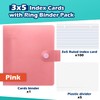 3x5 Lined Index Cards with Ring Binder Holder and Dividers,