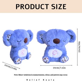 JULI 2026 Anxiety Relief Koala, Breathing Stitch Breathing Teddy Anxiety Bear with Calming Music, Lights, Sleeping Otter Plush, Soothing Koala for Adults & Kids, Stress Relief Stuffed Animal
