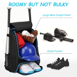 LARIPOP Youth Baseball Bag - Softball Backpack for Baseball and T-ball Gear with Separate Shoe Compartment, Adult Bat Backpack for Glove Helmet and Accessories with Large Compartment Fence Hooks