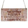 Second Ave Funny Keep Kitchen Clean Wooden Hanging Rectangle Home