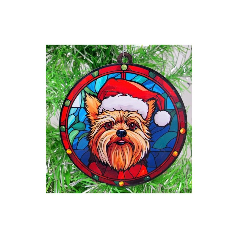 Generic Yorkshire Terrier Santa Dog Ornament