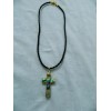 Egyptian Cross Christian Necklace Paua Shell With Rope Chain Catholic