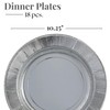 Silver Disposable Dinner Paper Plates with Ruffled Rim - 10.25"