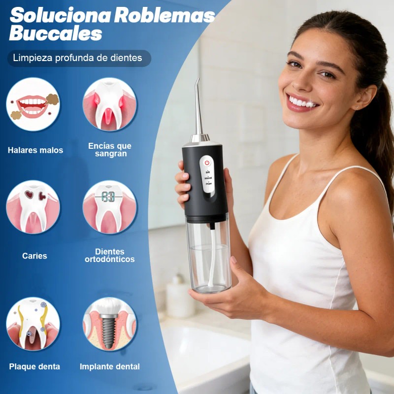 16pz Irrigador Bucal Portatil Agua Dientes Blancos 3mod Ipx7