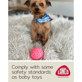 Small Ball Dog Toy - 100% Natural Rubber (Latex) - Soft Squeaky Dog Toy - Small Dogs Puppies - Indoor Play - Free from Harmful Chemicals - Small (2.35") - Set of 2 Pink