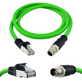 Lonlonty M12 - Cable blindado de Ethernet industrial de 8 pines a RJ45 (8 pines a RJ45) para Cognex y aplicaciones de automatización SFTP 24AWG 1M